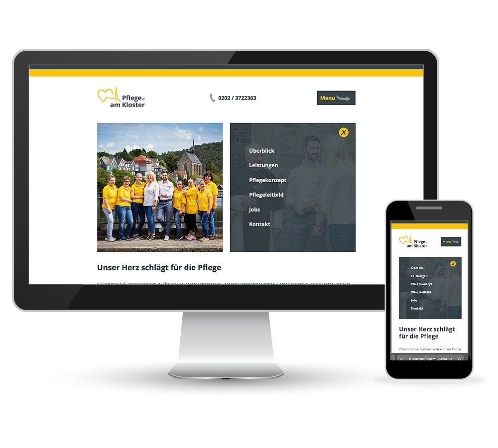 Webdesign für Pflege am Kloster