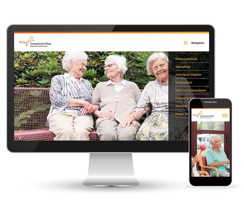 Evangelische Pflege Diakonie Vohwinkel Webdesign Webdesign für die Evangelische Pflege Diakonie Wuppertal